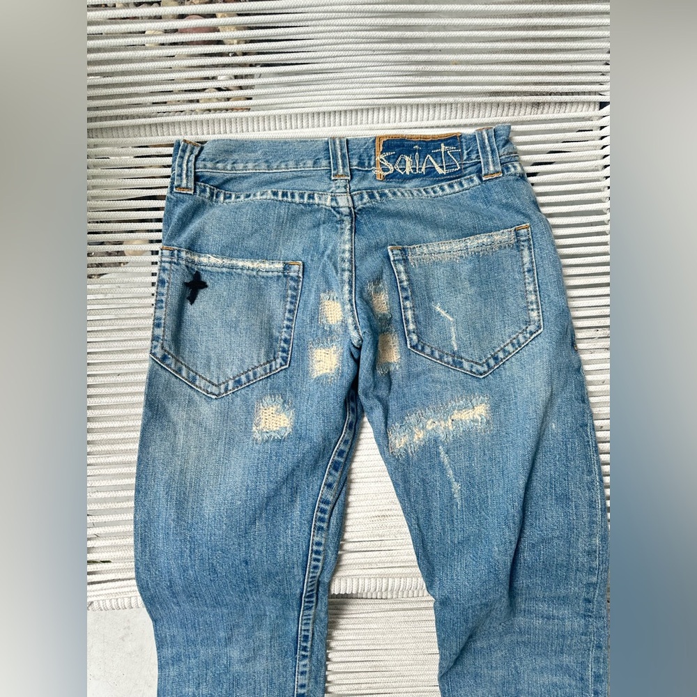 AllSaints vintage patchwork distressed skinny jea… - image 6